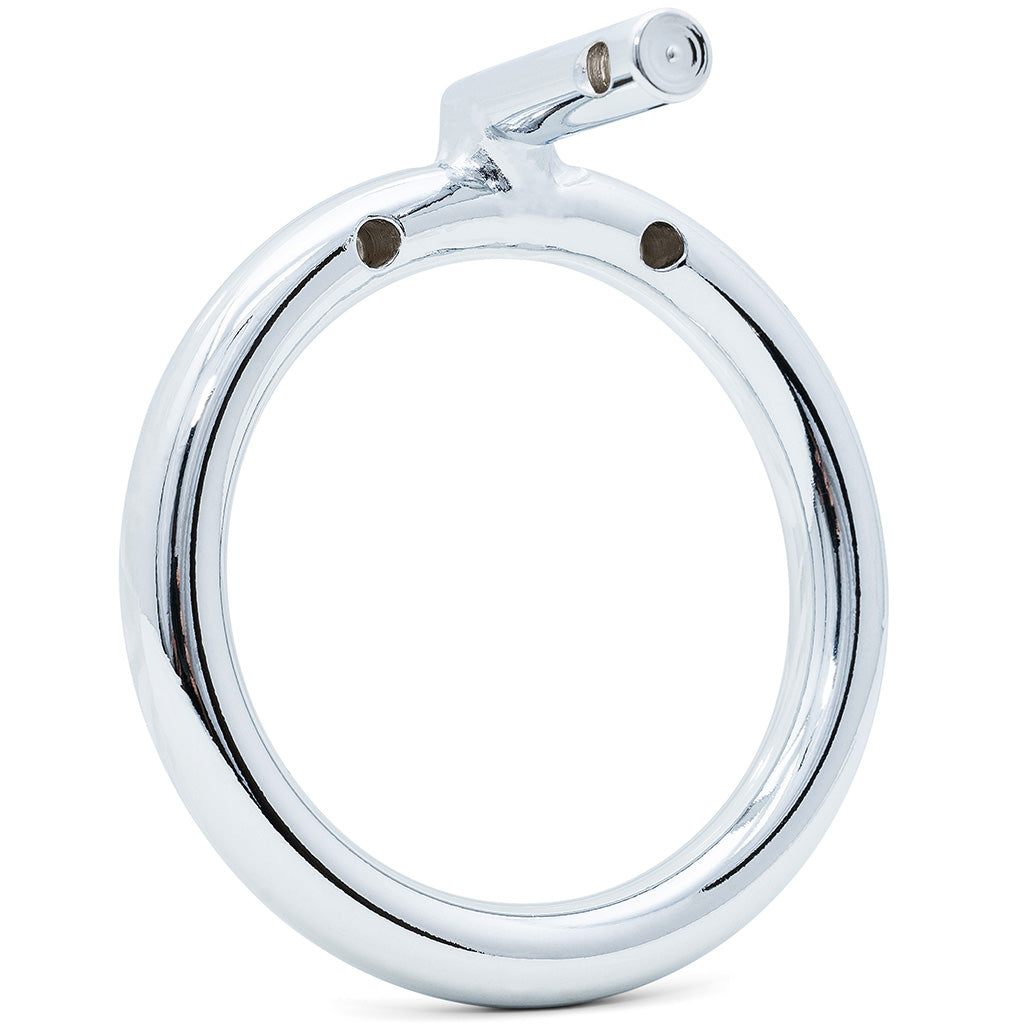A polished metal circular ring in 50mm size with a small attached bracket and two visible screw holes, shown on a clean white background.