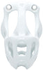 White Hera chastity cage in medium size with a hexlock system.