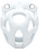 White Hera chastity cage in XS size with a hexlock system.