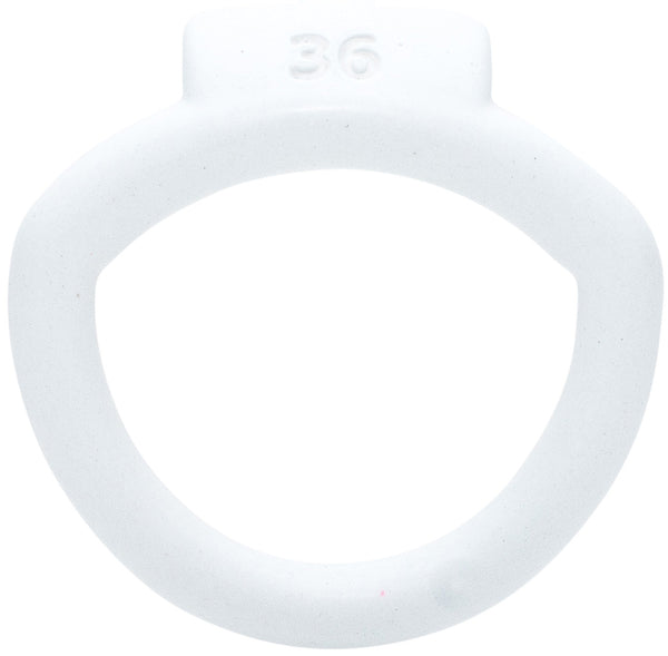 White Olympus 3D printed 36mm chastity back ring with a barrel lock system.