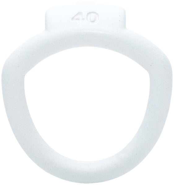 White Olympus 3D printed 40mm chastity back ring with a barrel lock system.