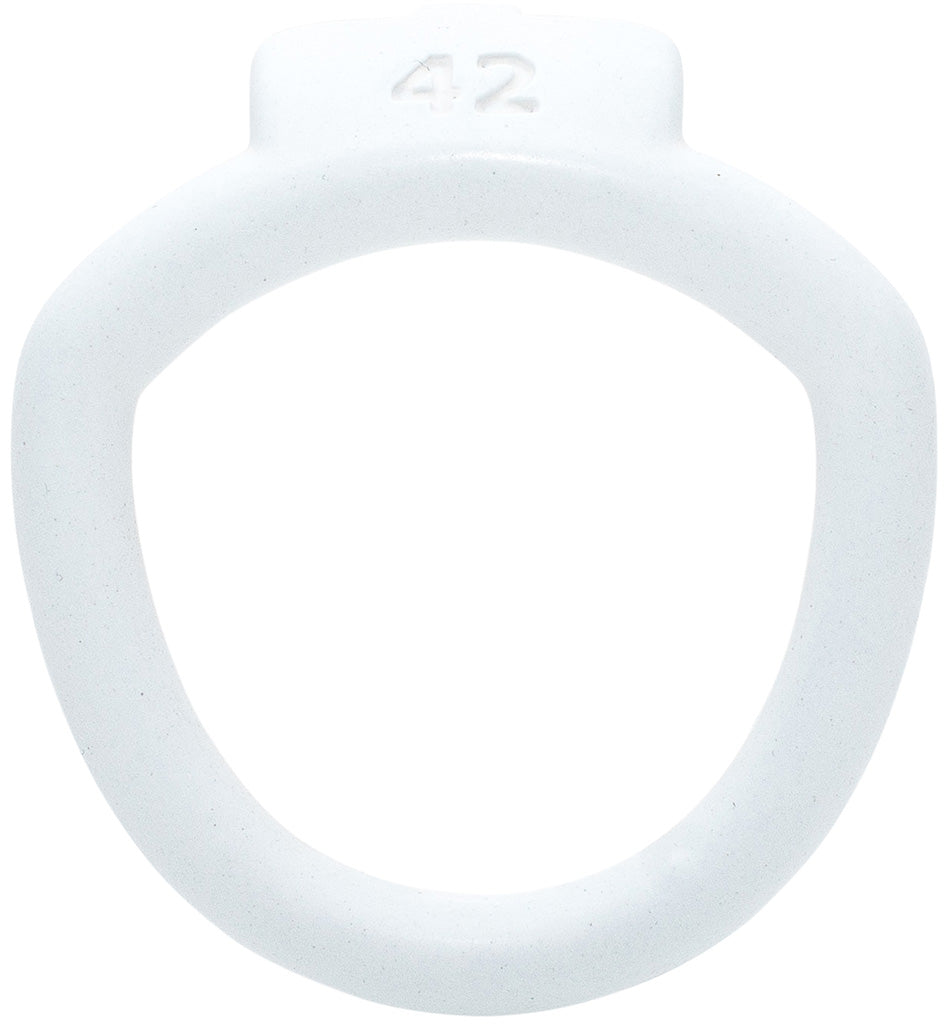 White Olympus 3D printed 42mm chastity back ring with a barrel lock system.
