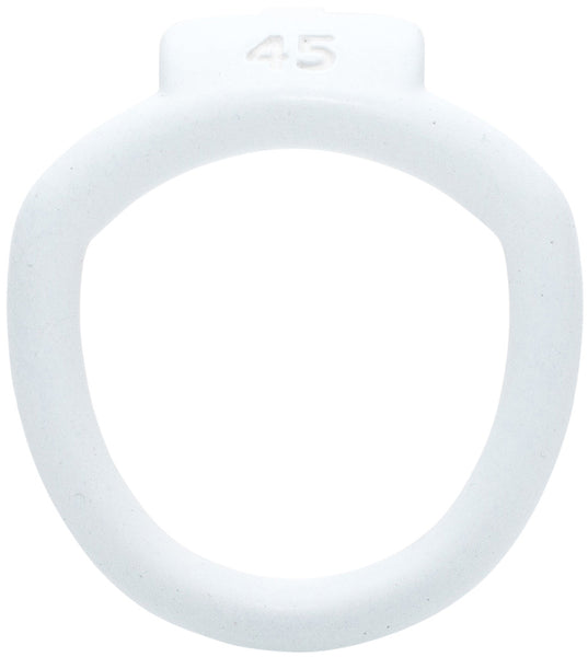 White Olympus 3D printed 45mm chastity back ring with a barrel lock system.