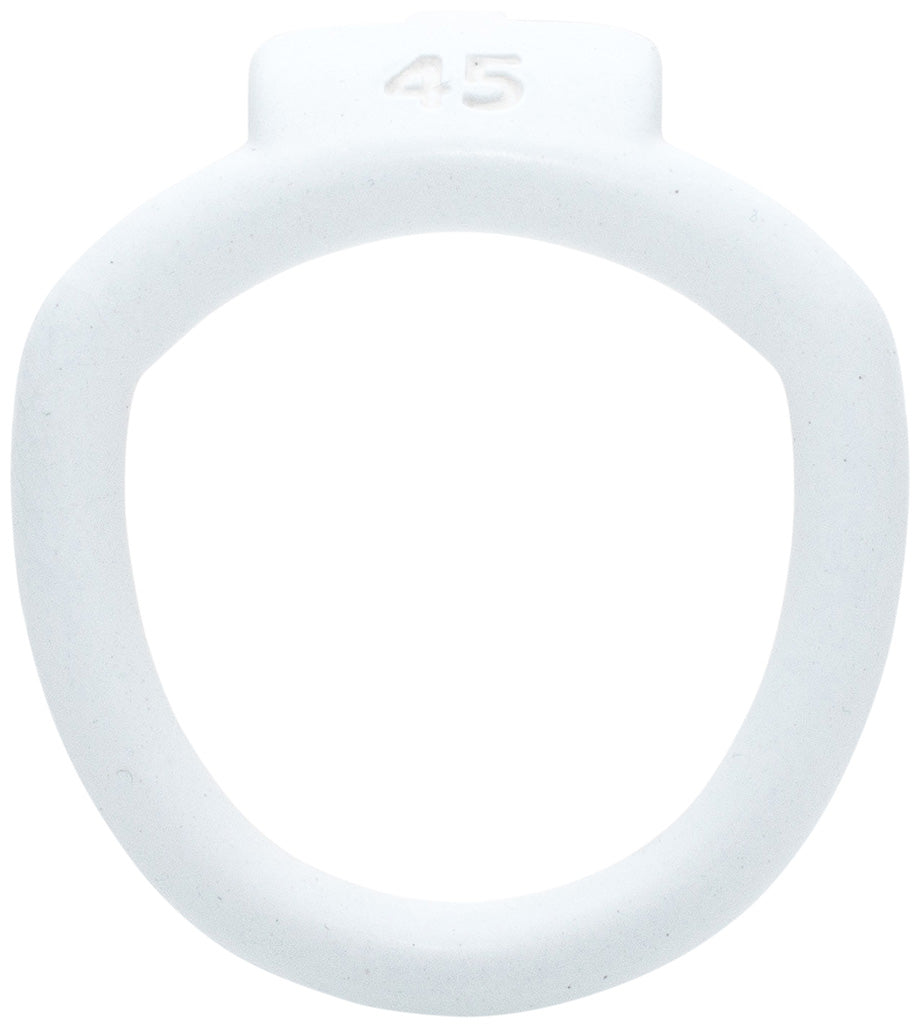 White Olympus 3D printed 45mm chastity back ring with a barrel lock system.