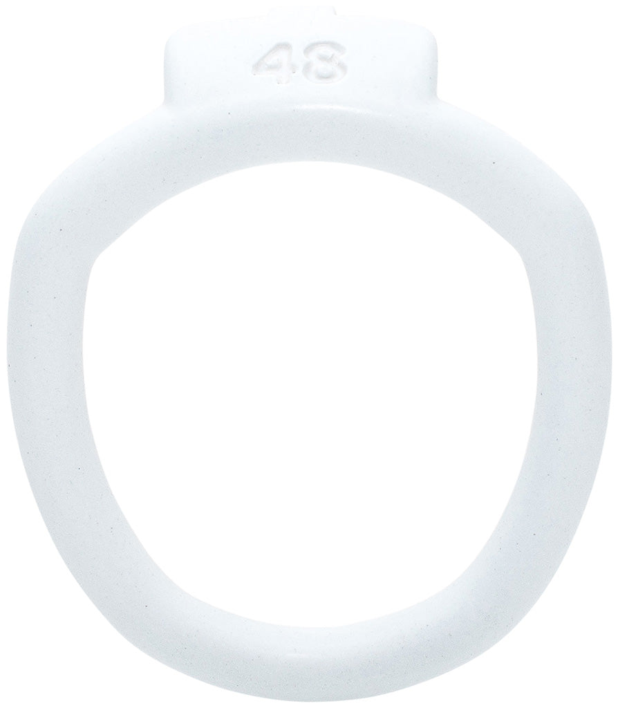 White Olympus 3D printed 48mm chastity back ring with a barrel lock system.