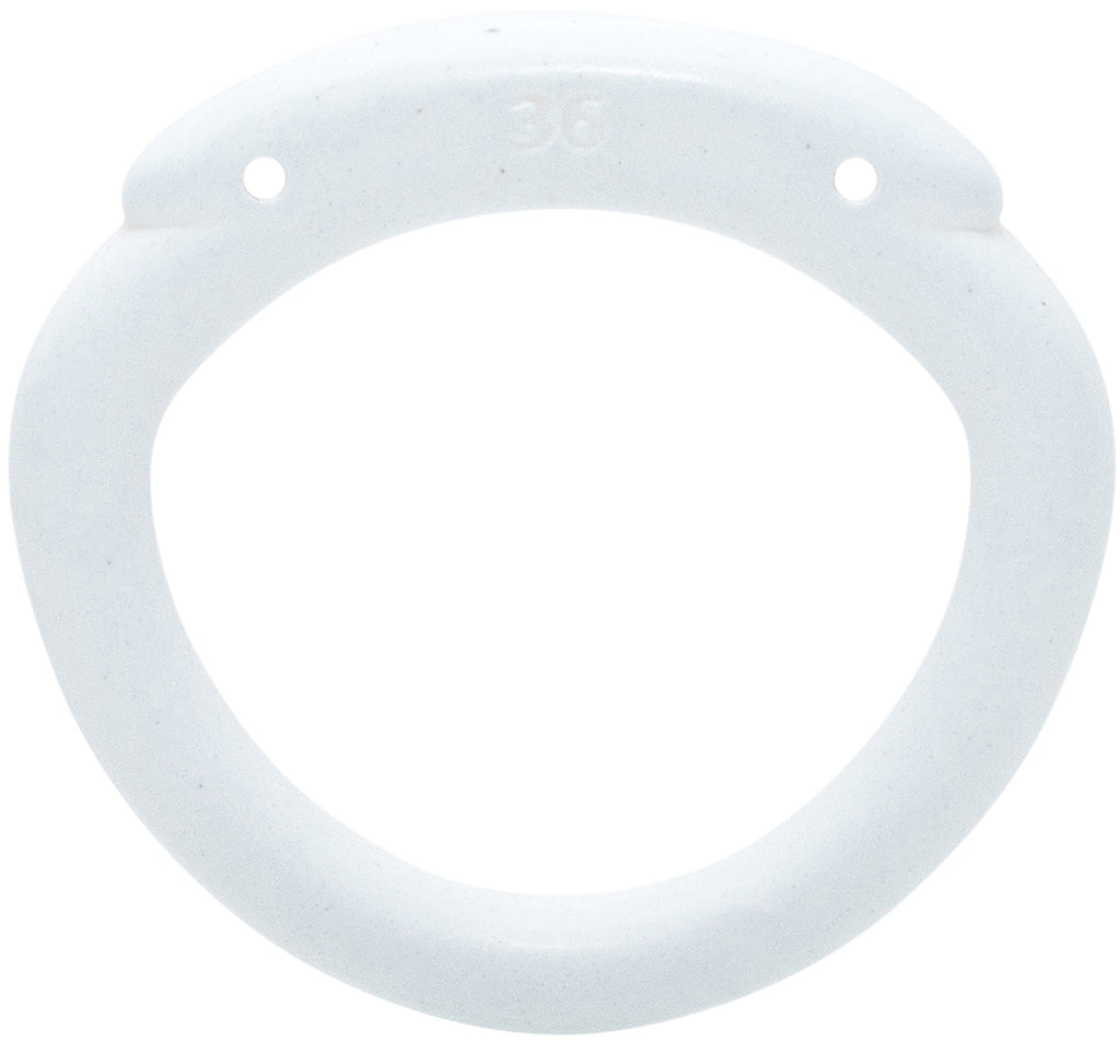 White Olympus 3D printed 36mm chastity back ring with a hexlock system.