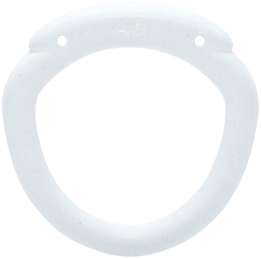 White Olympus 3D printed 40mm chastity back ring with a hexlock system.