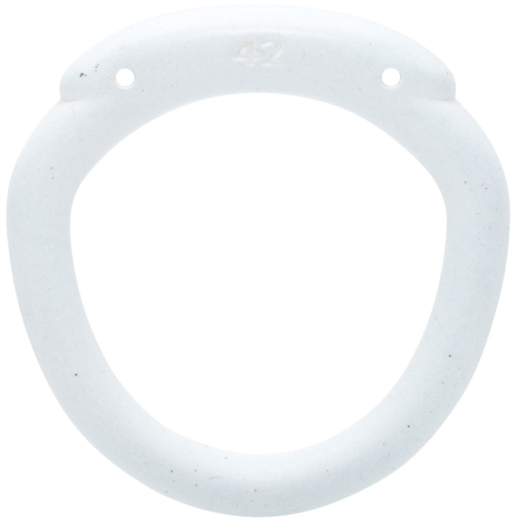 White Olympus 3D printed 42mm chastity back ring with a hexlock system.