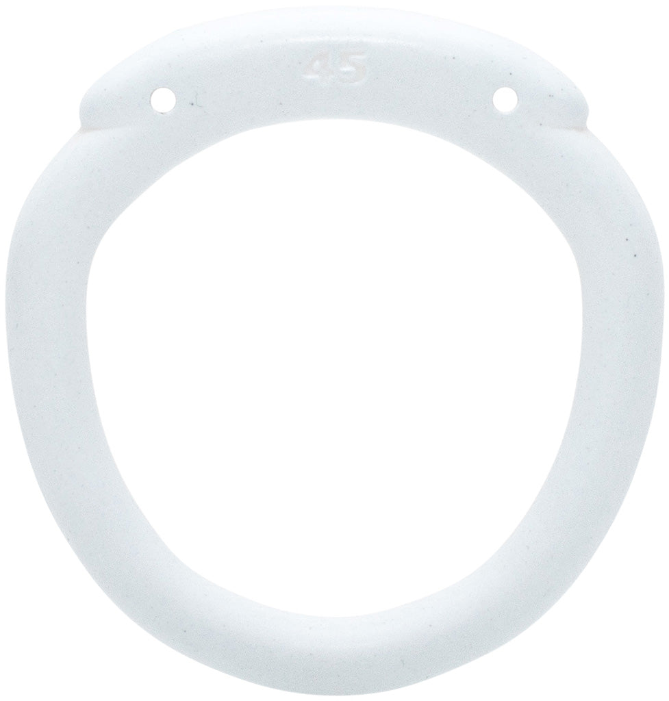 White Olympus 3D printed 45mm chastity back ring with a hexlock system.