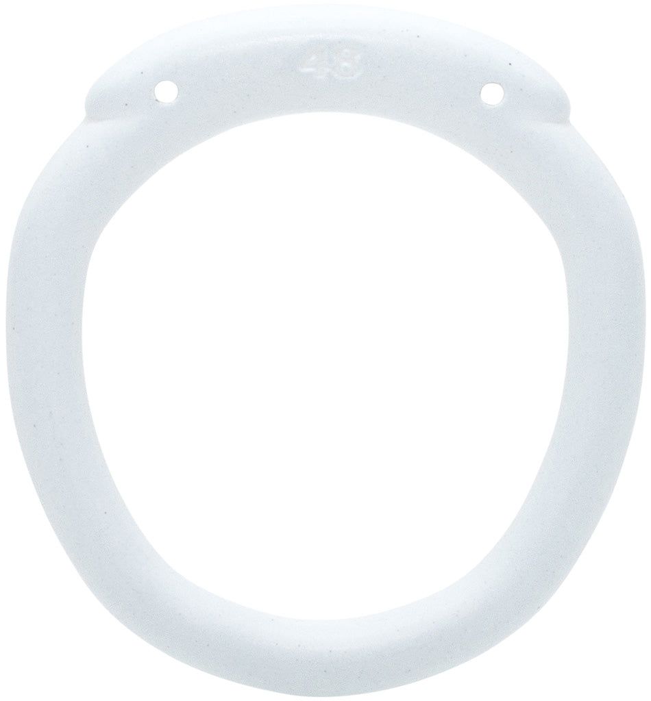 White Olympus 3D printed 48mm chastity back ring with a hexlock system.