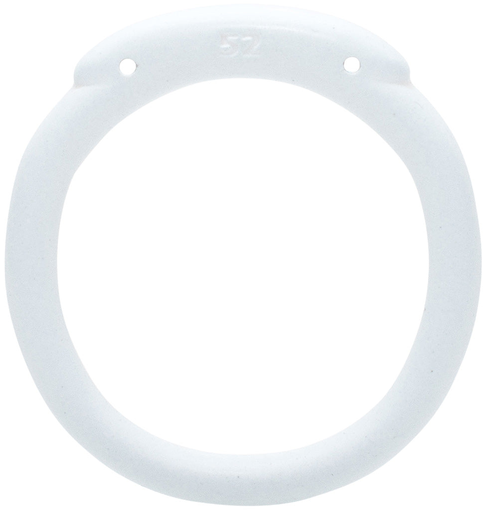 White Olympus 3D printed 52mm chastity back ring with a hexlock system.