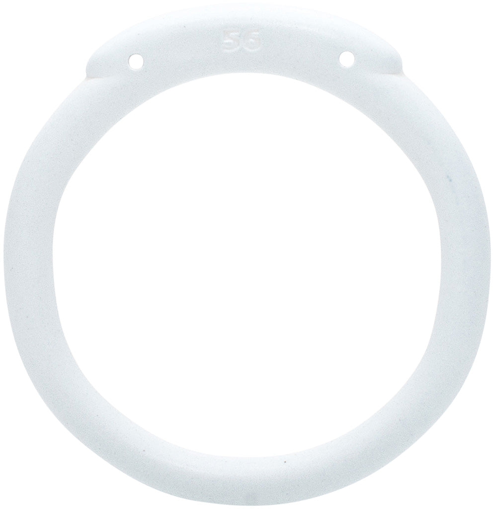 White Olympus 3D printed 56mm chastity back ring with a hexlock system.