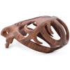 Side view of the wood effect Orion cage with barrel lock hole at the top.