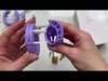 Attaching the purple silicone cage to the back ring then locking the brass padlock to the central white pin.