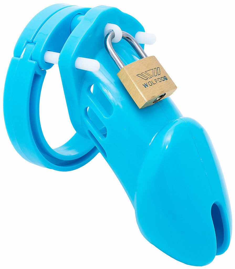 Blue HoD600 male chastity device