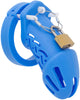 Blue HoD601 silicone chastity cage with a padlock.