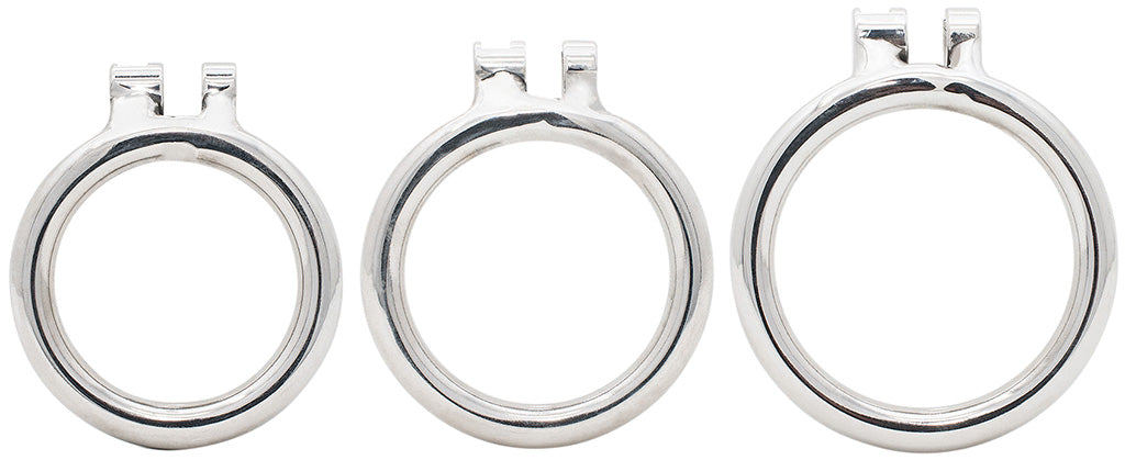 Range of stainless steel circular chastity device back rings