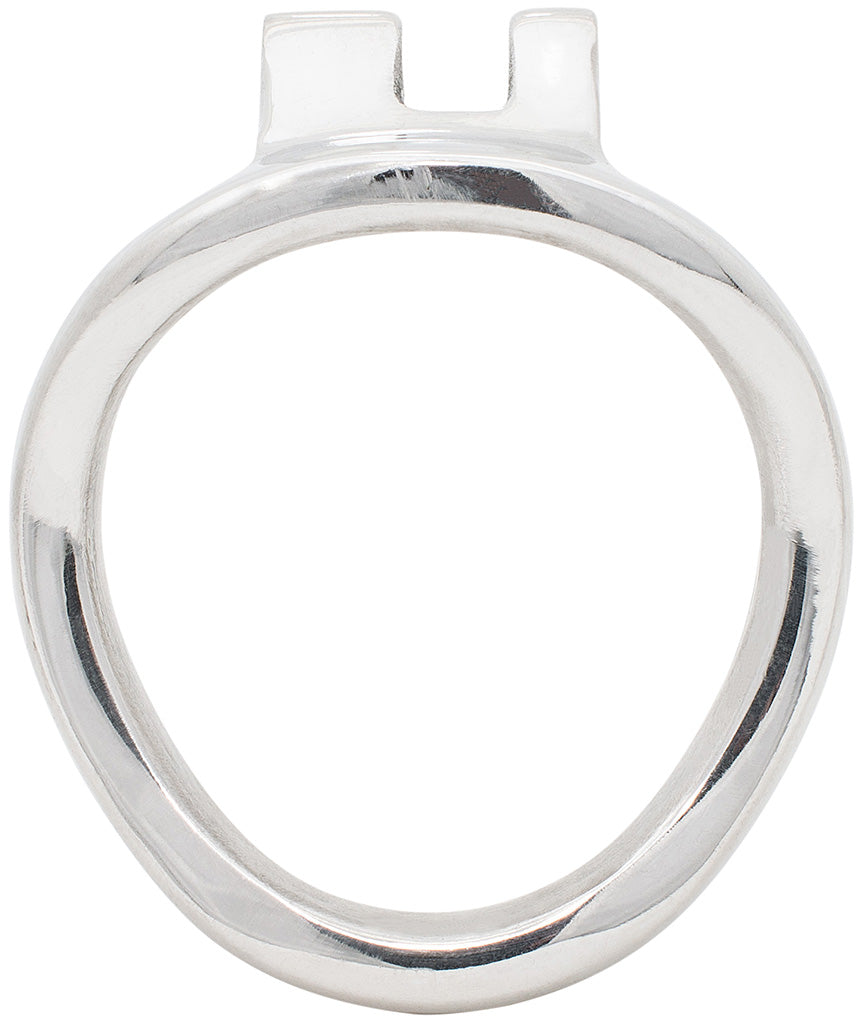 40mm stainless steel curved chastity device back ring.