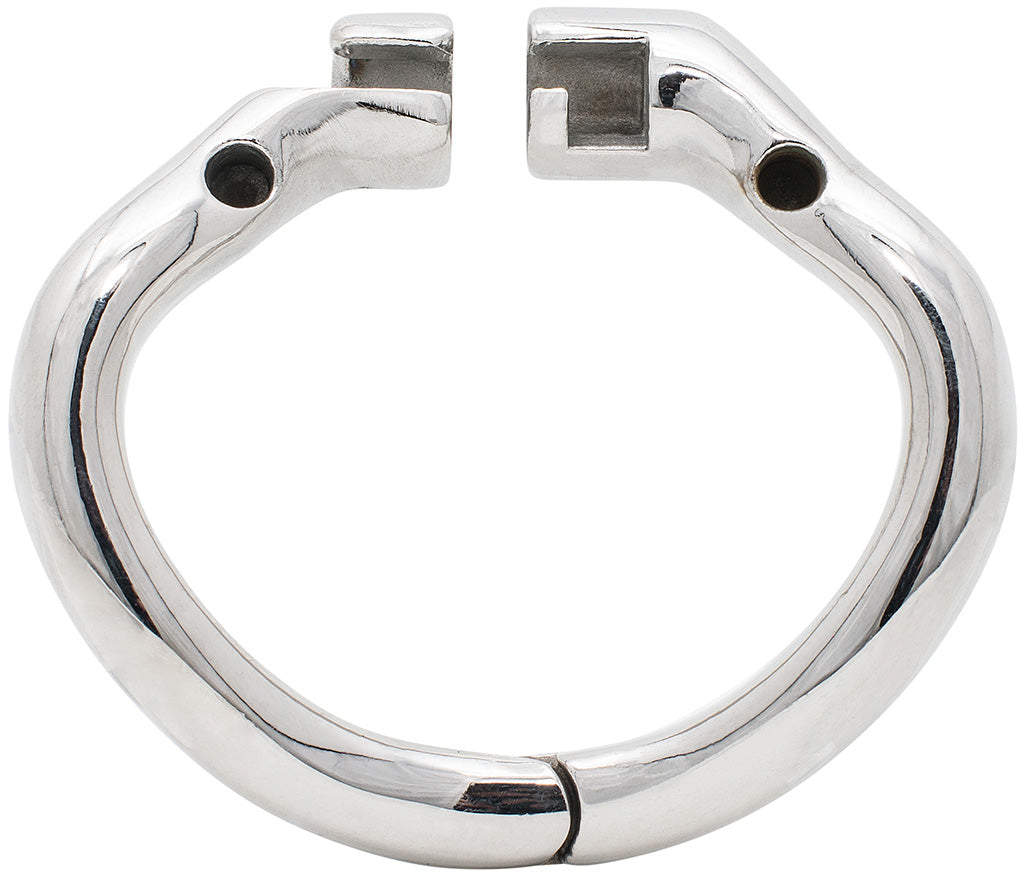 45mm stainless steel hinged chastity device back ring.