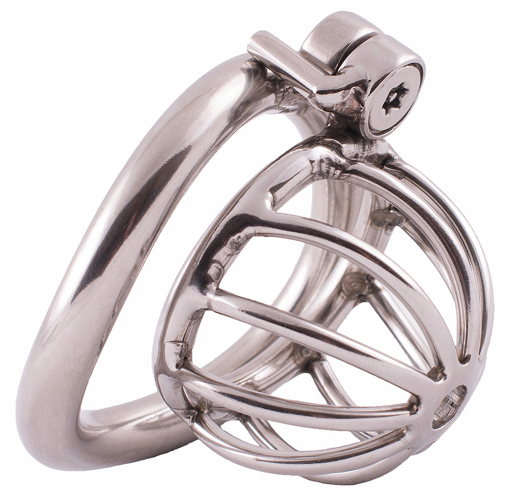 Stainless Steel Male Chastity Cage Device Men Small Nails Metal Lock Belt  CC550