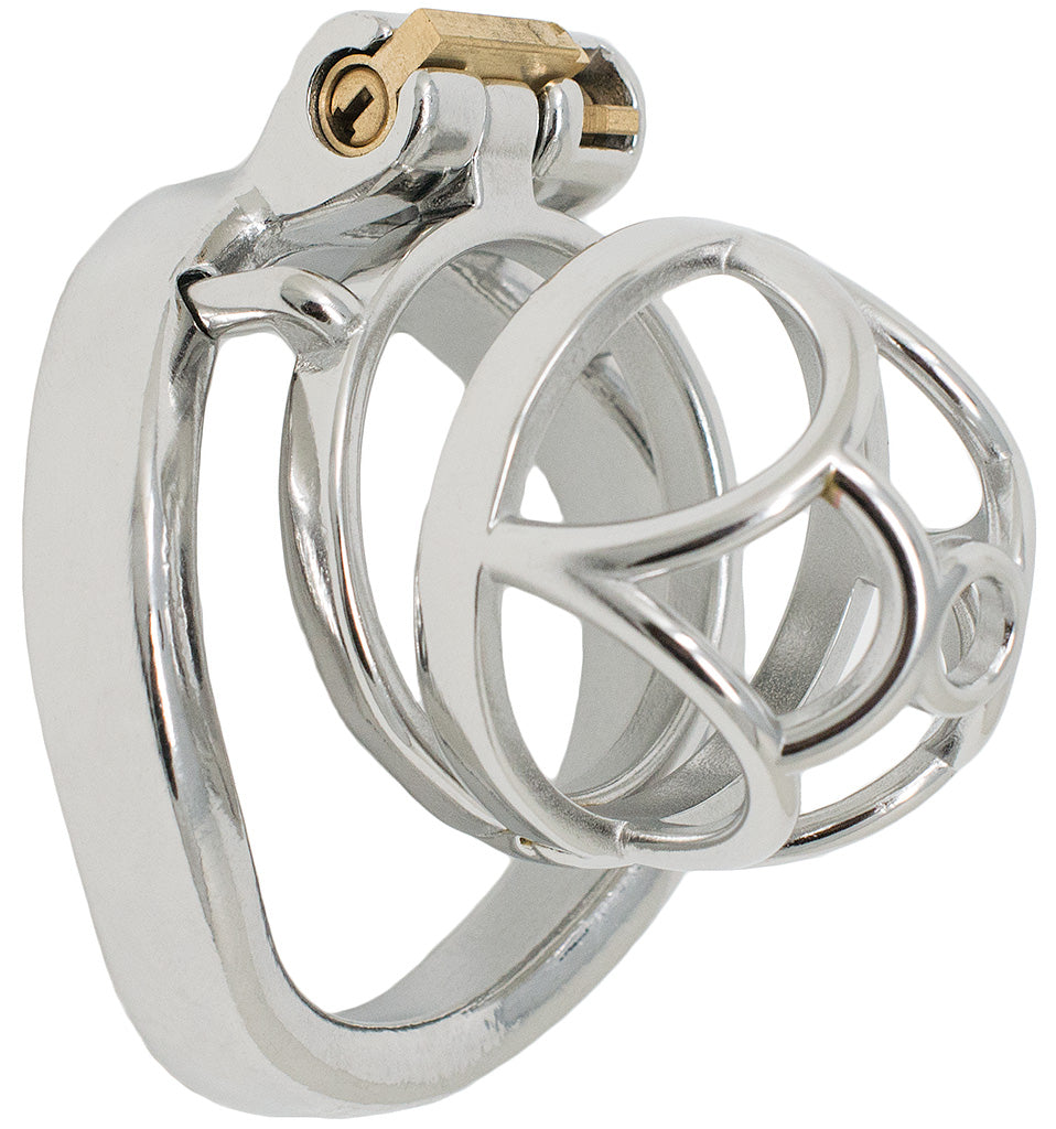 JTS S201 medium chastity device with a curved ring