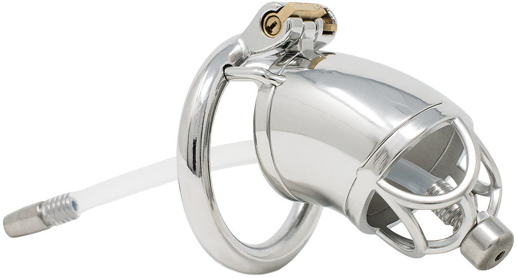JTS S204 large chastity device with a urethral tube and circular ring