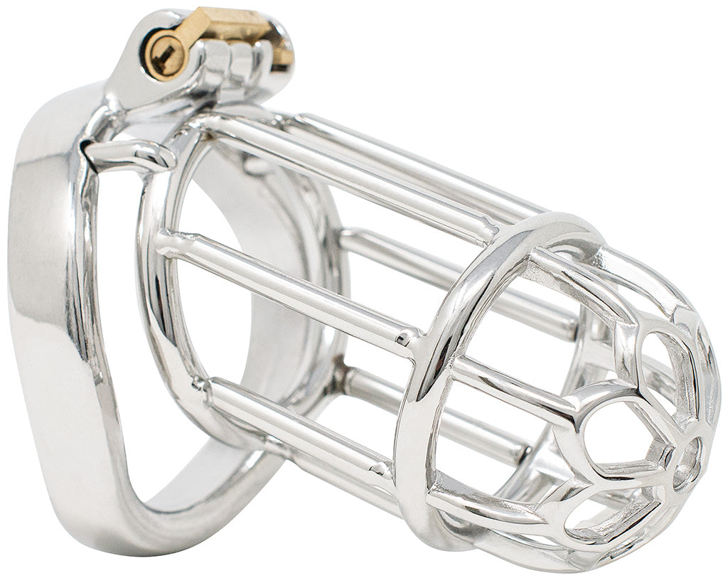 JTS S205 XXL chastity device with a curved ring