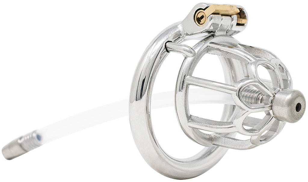 JTS S206 small chastity device with a urethral tube and circular ring