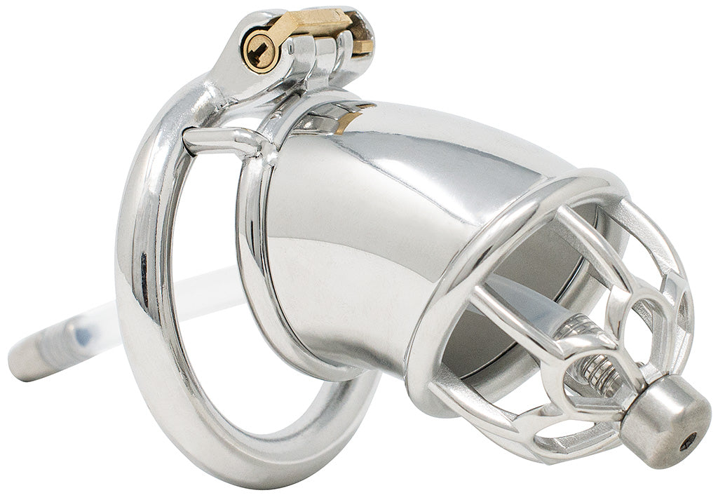 JTS S208 large chastity device with a urethral tube and circular ring