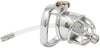 JTS S208 standard chastity device with a urethral tube and curved ring