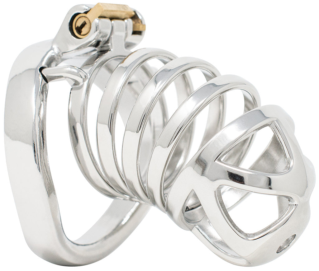 JTS S209 XXL chastity device with a curved ring