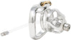 JTS S210 medium chastity device with a urethral tube and curved ring