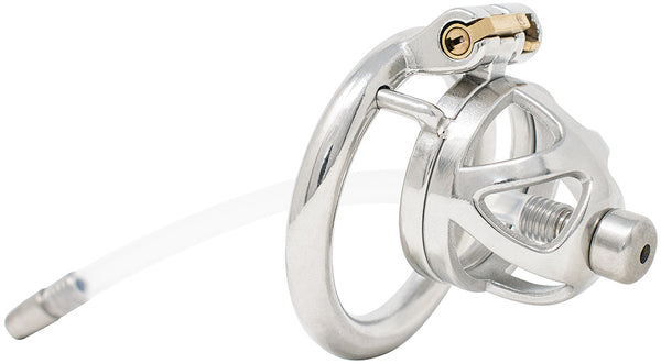 JTS S210 small chastity device with a urethral tube and circular ring