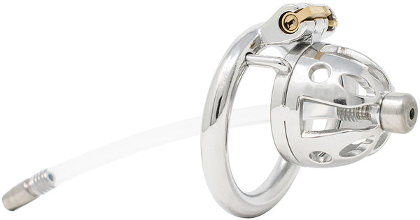 JTS S214 small chastity device with a urethral tube and circular ring