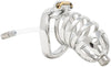JTS S214 XXL chastity device with a urethral tube and curved ring