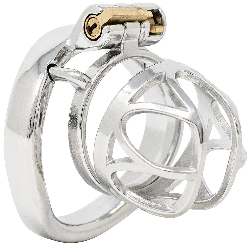 JTS S215 medium chastity device with a curved ring