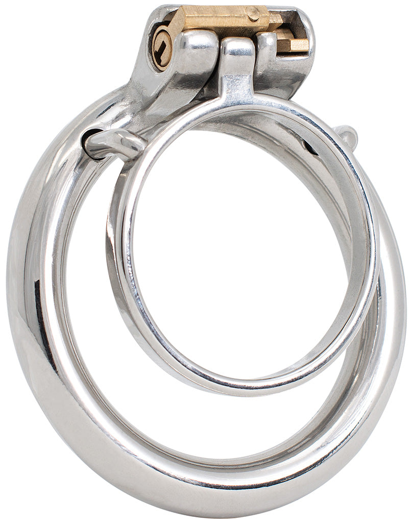 JTS S230 stainless steel flat cock ring with a circular back ring.