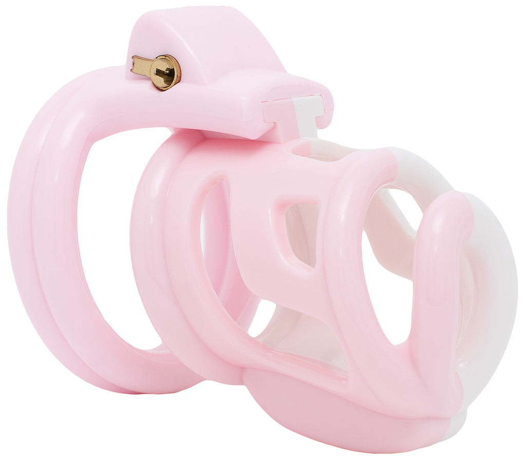 Pink HoD227 male chastity device.