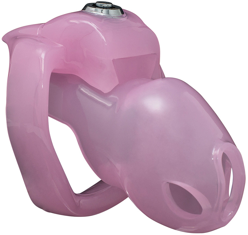Small pink House Trainer V5 chastity device.