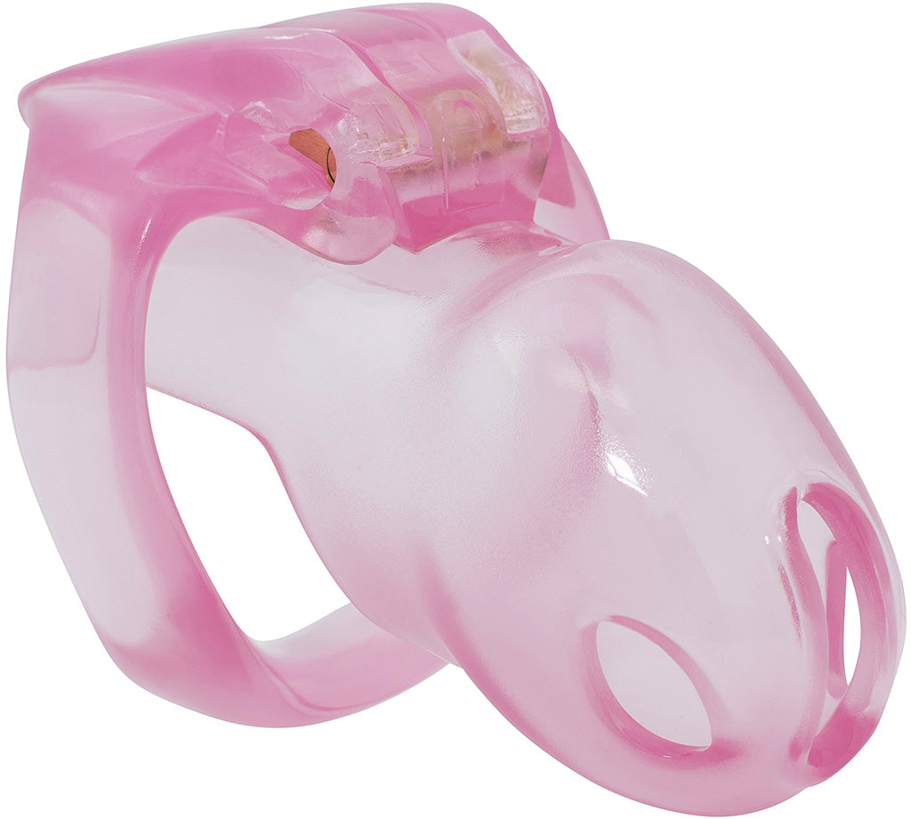 Small pink transparent House Trainer V4 chastity device.