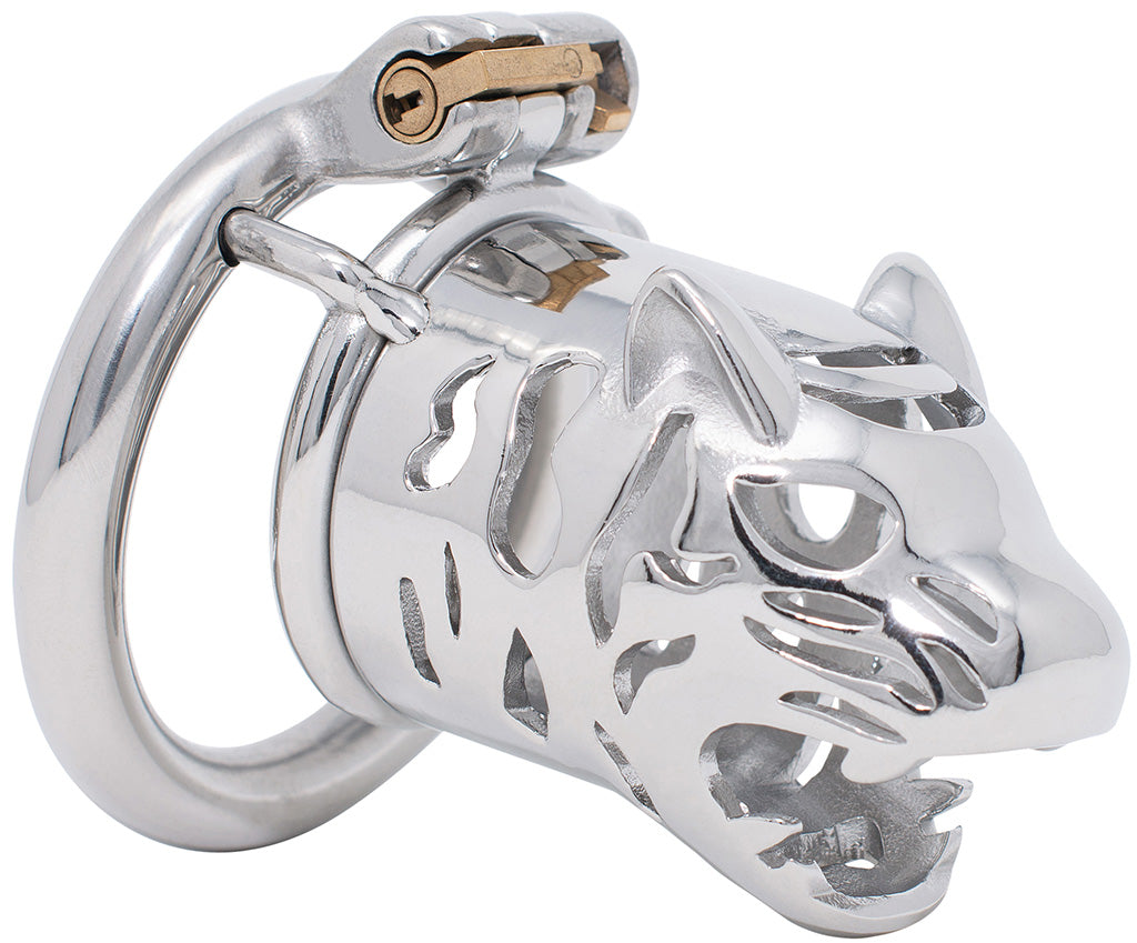 The Cub chastity cage in standard size with a circular ring