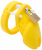 Yellow small HoD600S silicone male chastity device